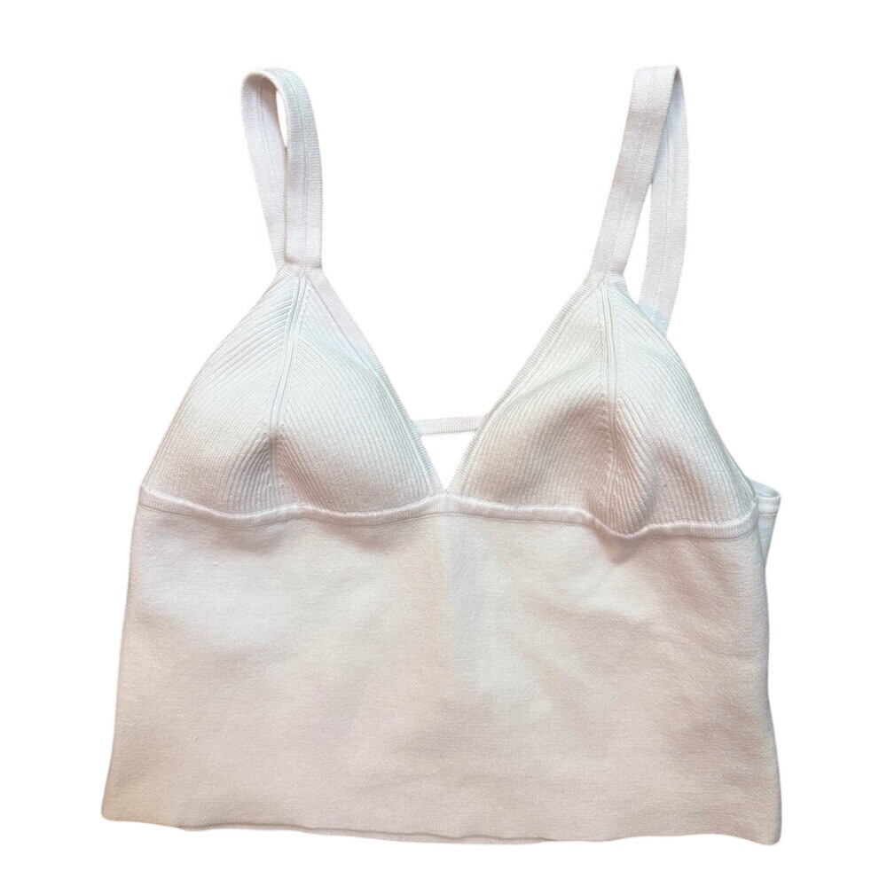 Intimately Free People XL Teagan Swit Cami Ribbed Crop Top Ivory NWOT Coquette